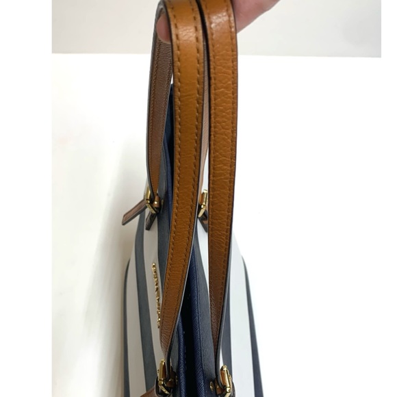 Michael Kors Blue Striped Leather Tote - Picture 15 of 16